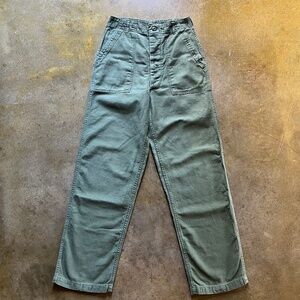 Vintage 60s OG-107 Type 1 Army Military Baker Fatigue Pants Trousers Button Fly